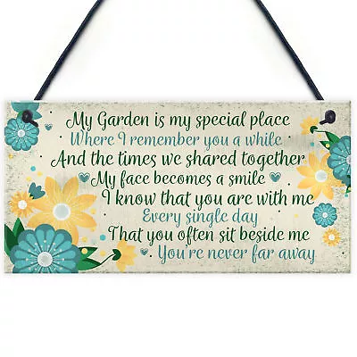 £3.99 • Buy Garden In Memory Mum Nan Friend Memorial Poem Sign Hanging Wall Shed Keepsake