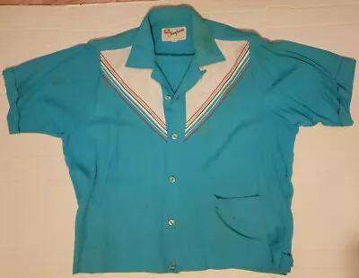 1950s Bowling Shirt King Louie Medium Holiday Rockabilly Rat Rod • $109.95