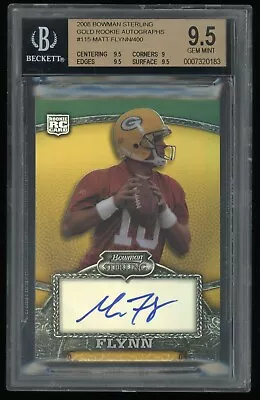 2008 Bowman Sterling Gold Refractor /400 Matt Flynn Rookie Auto RC BGS 9.5/10 • $49.99