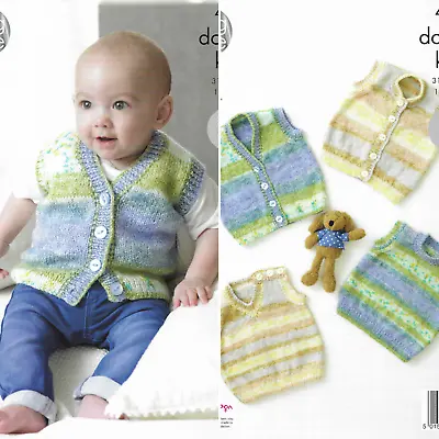 Baby Slipovers & Waistcoats Knitting Pattern COPY 12-20  Easy Knit DK • £1.95