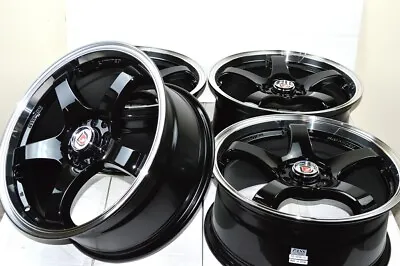 Set Of 4 New DDR Fuzion 17x7.5 5x100/114.3 38mm Offset Black 17  Wheels Rims • $659