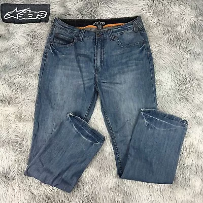 Alpinestars Men’s Stone Wash Straight Leg Riding Denim Motorcycles Jeans 36 • $85