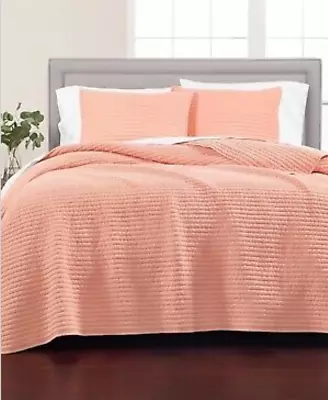 Martha Stewart Collection Washed Rice Stitch Cotton Percale QUILT ONLY FULL/QUEE • $47.06