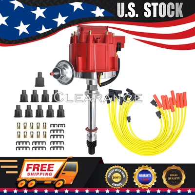 $91.30 • Buy GM08 Chevy SBC 350 BBC 454 HEI Distributor & Spark Plug Wires Ignition Combo Kit