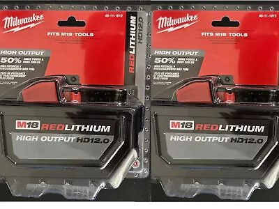 2 PCS Milwaukee 48-11-1812 M18 RedLithium High Output HD 12.0 Battery • $240.99