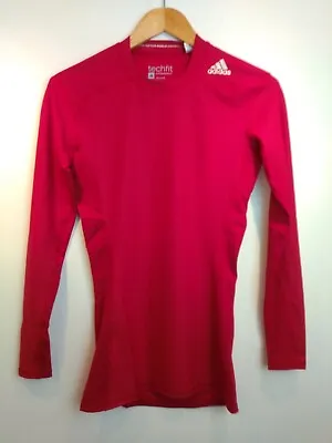 Adidas Techfit Compression Climalite Training Long Sleeve Red Top Size M Mens • $48.38