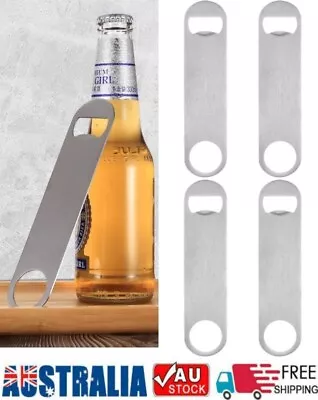 AU STOCK 4pc 7  Flat BAR BLADE Silver Steel Speed Bottle Opener Can Beer Remover • $14.30