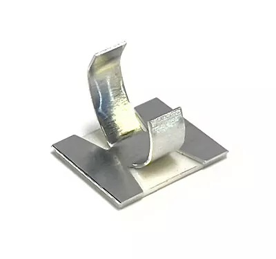 £4.99 • Buy Small Aluminium Self-Adhesive 9mm Cable Clips - Secure Tidy Wire Management