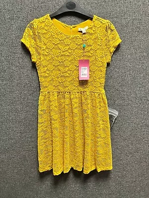 Yumi Girl Lace Skater Dress Mustard Age 11-12 Years TD121 DD 01 • £29.99