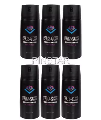 £17.95 • Buy 6 X 150ML  Axe Marine Deodorant For Men Body Spray Lynx