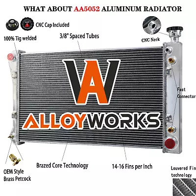 3 Row Aluminum Radiator For 1988-97 90 Chevy C/K C1500 C2500 C3500 5.0L 5.7L V8 • $169