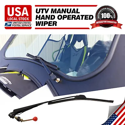 Set Universal UTV Manual Hand Operated Windshield Window Wiper Rubber 16  Blade • $10.98