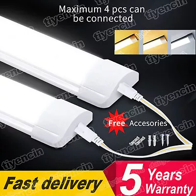 LED Batten Light Daylight Fluorescent Strip Light Slim Fitting Garage Shop Lamp • £6.62