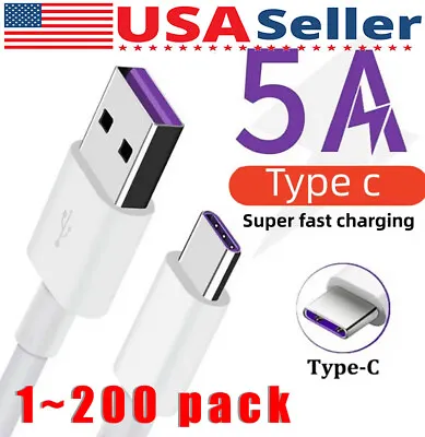 USB Type C Data Cable 5A Fast Charging USB-A To USB-C Charger Lot Cord For Phone • $191.99