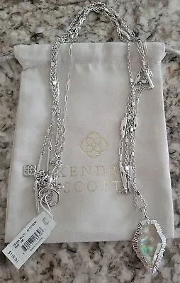 Kendra Scott Framed Tessa Multi Necklace Silver Iridescent Abalone   NWT $110  • $32.99