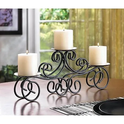 $30.80 • Buy Wrought Iron Scrollwork 3 Candle Holder Table Centerpiece Candelabra Wedding