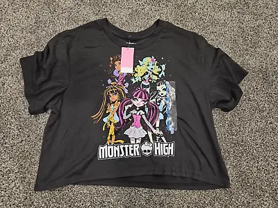 Women's Size Large Monster High Cropped Short Sleeve Graphic Shirt BNWT • $4.50