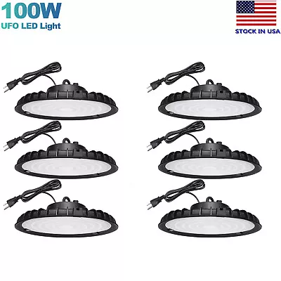 6 Pack 100W UFO Led High Bay Light Warehouse Gym Factory Industrial Shop Light • $120.59