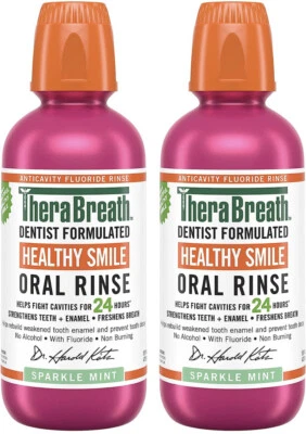 $24.99 • Buy Lot 2 - TheraBreath Healthy Smile Anticavity Oral Mouth Rinse - Sparkle Mint