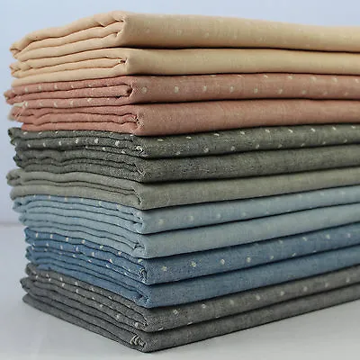 £0.99 • Buy Double Gauze 100% Cotton Japanese Fabric Plains & Dots Per Metre