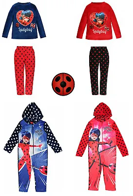 £10.99 • Buy Kids Girls Official Licensed Ladybug Long Sleeve Pyjama Set 1Onesie Nightwear