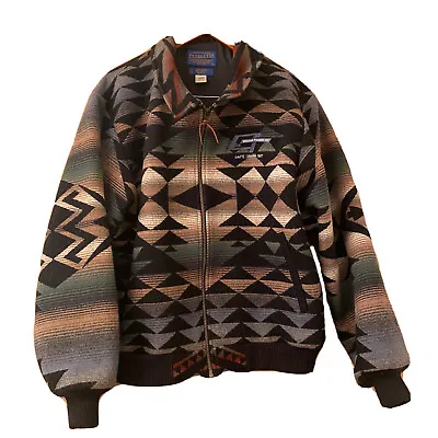 $349.95 • Buy Vintage Pendleton High Grade Western Wool Navajo Jacket AZTEC Bomber Large 90s
