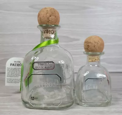 Patron Tequila Silver 50ml & 200ml Empty Bottles With Corks • $12.99