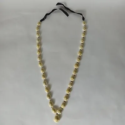 Vintage Hawaiian Medium Cowrie Sea Shell Long Necklace 32  Claspless • $16.99