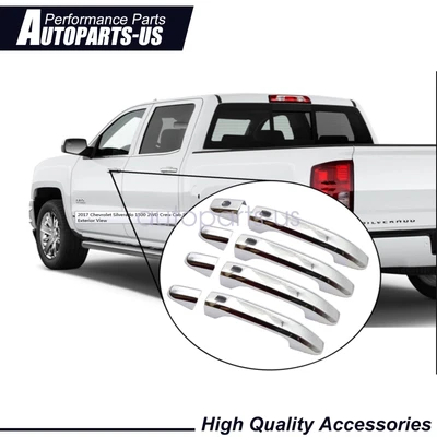 $17.59 • Buy 4PCS Chrome Door Handle Cover Set For 2021-2022 Chevy Silverado 1500+2500+3500