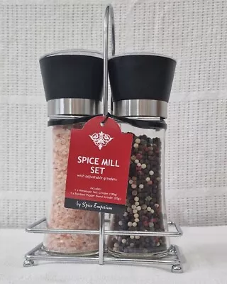 Uk Salt Pepper Grinder Set Stainless Steel Glass  Shaker Mill Jocular Adjustable • £10.99