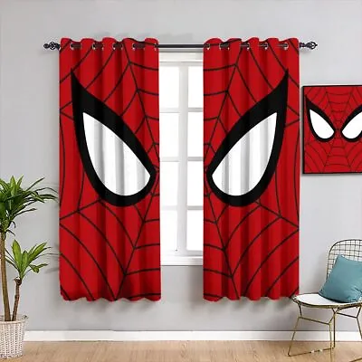 Marvel Spiderman Bedroom Bathroom Curtains Ring Blackout Door Decor UV Protect • £67.19