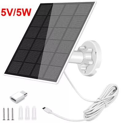 Solar Panel For DC/USB Power CCTV Camera Security Cam Battery Charger 5W 5V UK▸ • £18.30