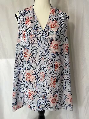 Cabi Women's Large Sleeveless Floral Blouse Lightweight Hawaiian • $23.99