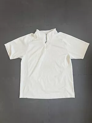 Vintage Oakley Polo Shirt Mens Large Beige Casual Short Sleeve Adult 1/4 Zip • $13