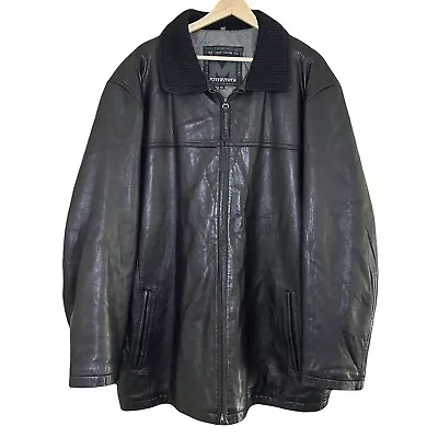 Vintage 90s Mirage Black Leather Bomber Jacket Men’s XL Supple • $59.95