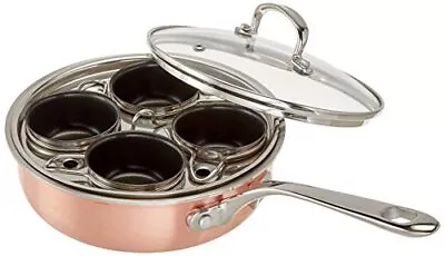 4 Cup Stainless Steel Tri-Ply Professional Egg Poacher W/Nonstick Egg Cups Fo... • $63.95