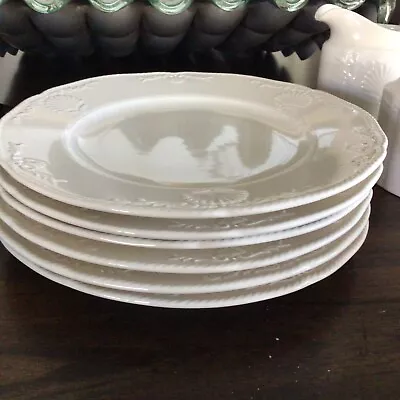 Set -6 South Hampton Mikasa White Sea Shells & Scrolls DY902 Salad Plates • $29