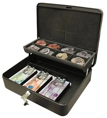 £21.49 • Buy Ultimate Cash Box 12  For Petty Cash Metal Security Money Safe Key Lock Lockable