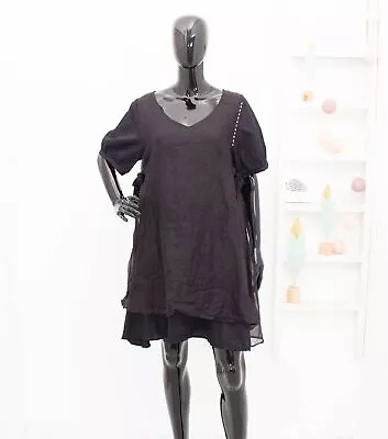 EWA I WALLA Dress Black Layered Cotton Romantic Boho Hippy Voluminous M • $231.79