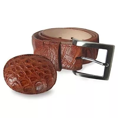 Corral Men's Cognac Patchwork Caiman Crocodile Belt - B0101 • $99.99