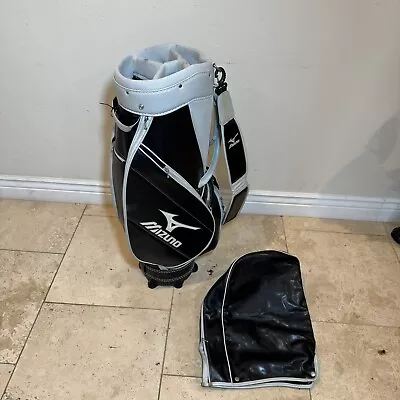 MIZUNO Golf Men's Leather Caddy Bag 4way Black/gray/cream • $124.95