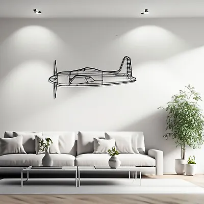 F8F Bearcat Silhouette Metal Wall Art Airplane Silhouette Wall Decor • $119