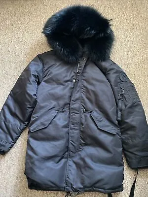 Arctic Army Men’s Black Edition Parka Medium Real Fur • £350