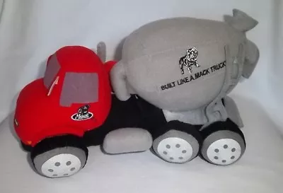 CURTO TOY 11  Plush MACK TRUCK Red Gray Black Stuffed Vintage Bulldog Animal • $26.67