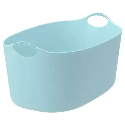 35L Blue Flexible Laundry Basket Clothes Folding Hamper Bag Storage Bin Handle • £16.79