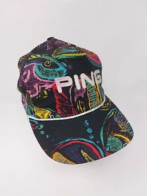 Vtg PING Golf Tropical Fish Roped Snapback Hat Adjustable MADE IN USA Cap • $110