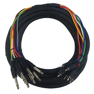 Cable Up CU/SU304 13' 1/4  TS Male To RCA Male Audio Snake (8-Channel) • $25