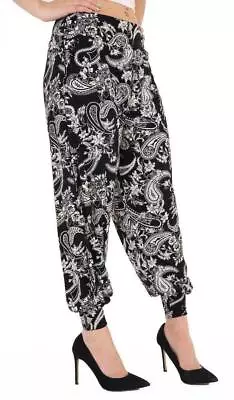 Womens Ladies New HAREM TROUSERS ALI BABA LONG PANTS BAGGY LEGGINGS PLUS Sizes • £9.44