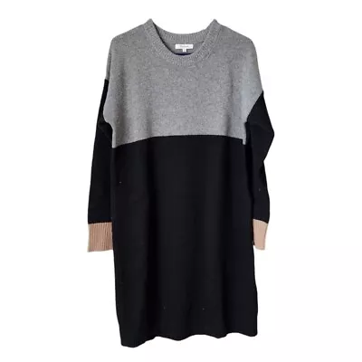 MADEWELL Colorblock Sweater Dress 100% Merino Wool Knit Size M • $84.99