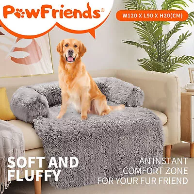 XL Dog Sofa Bed Calming Plush Mat Waterproof Non-Slip Couch Cover Protector • $28.65
